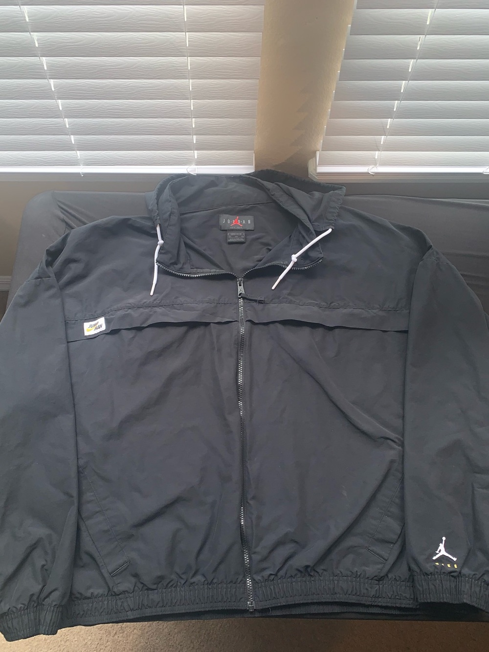 Vintage Nike Air Jordan Jumpman Windbreaker Jacket Men's 3XL Black Hooded